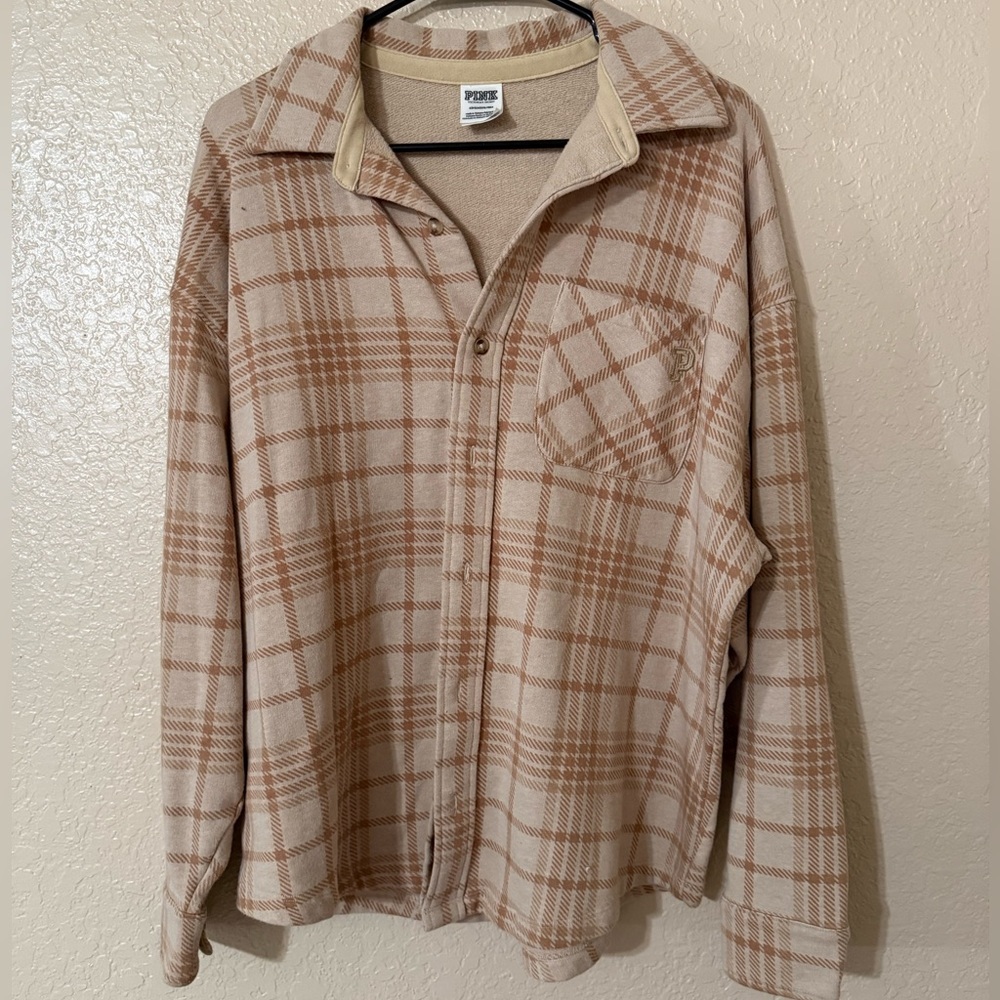 PINK Button Up Top